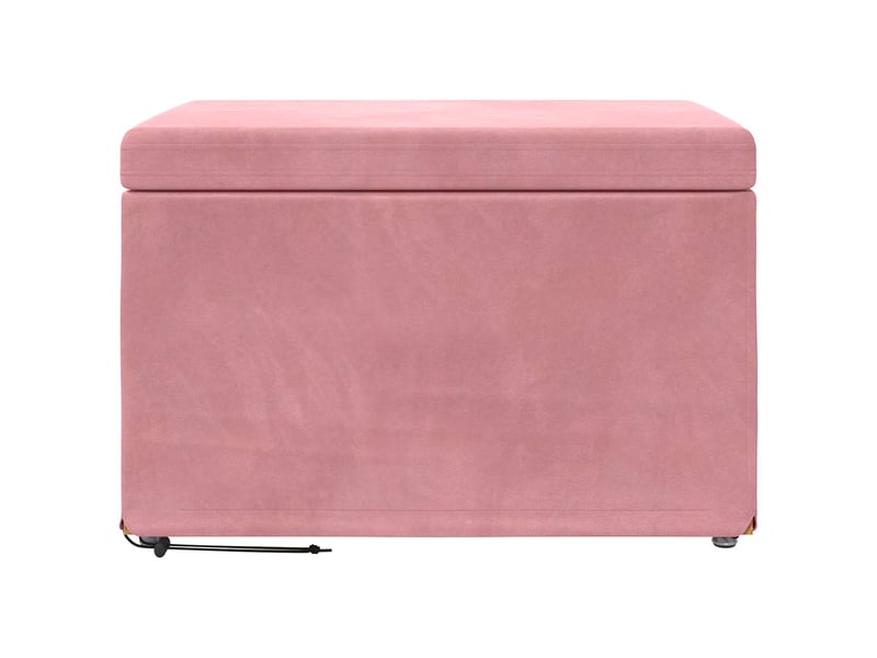  Tabouret bas, ottoman rose 61x41x40 cm velours et bois composite  - Conforama D