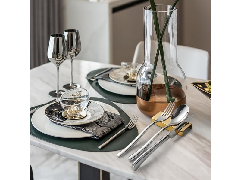  Support à couverts pour baguettes, cuillères, fourchettes et couteaux, en acier inoxydable 304, lot de 2, pour table à manger, hôtel ou restaurant  - Conforama B
