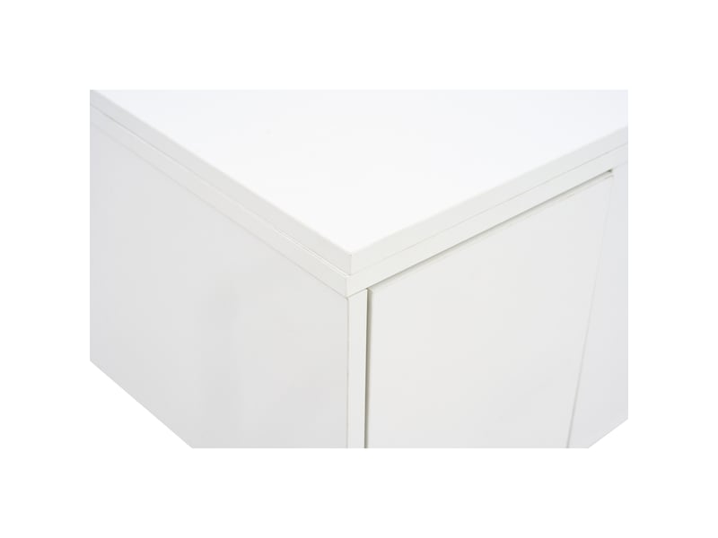  Table basse relevable avec 2 plateaux et 2 portes pour salon 100×50×43 cm en panneaux de particules blanche  - Conforama D