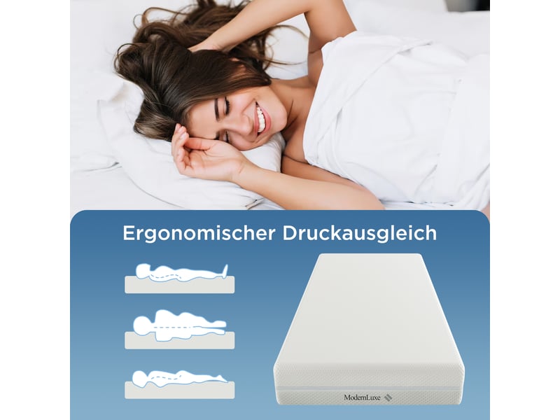 Matelas en mousse froide 180x200 cm,fermeté h2h3 réversible,7 zones de confort,housse déhoussable lavable,20 cm,blanc - Conforama D