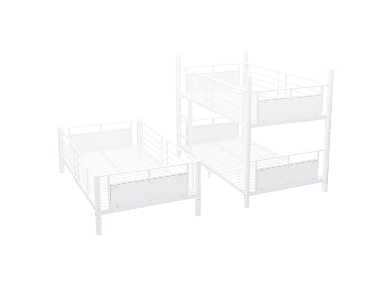  Lit jeune, 90x200 cm, en métal, blanc, poids 29 kg cao-LDB00676AAK-conf-NEW - Conforama W