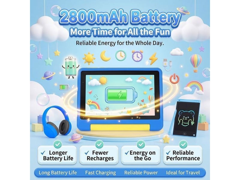  Tablette android 15 pour enfants 7 ips 64 go 24(3+21) go wifi 6 bluetooth 5.4 avec contrôle parental et coque silicone 360° 413542_AADLD04404_6_DROPFR - Conforama E