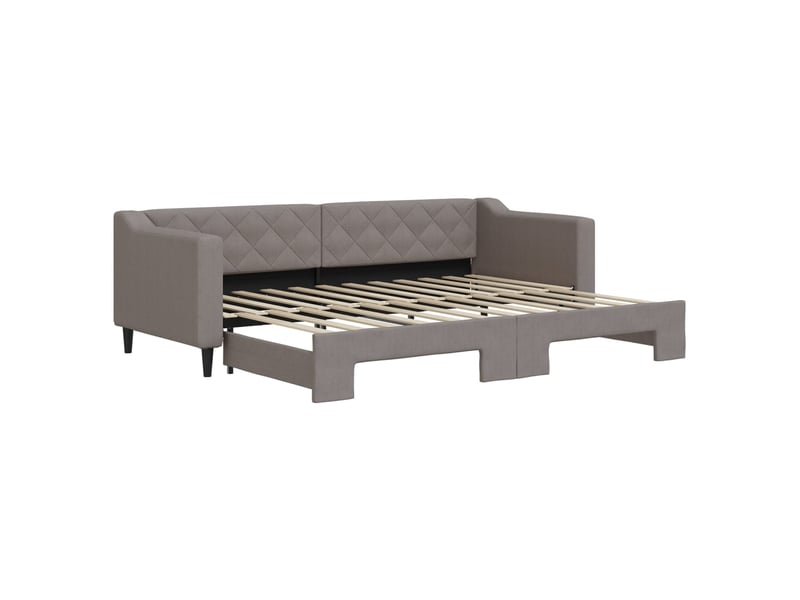 Lit simple- lit adulte - lit de jour avec gigogne sans matelas taupe 80x200 cm - Conforama A
