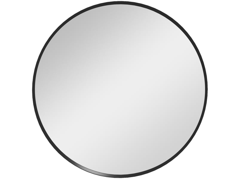 Miroir mural rond noir 61 cm avec cadre en aluminium et verre épais, idéal pour salle de bain ou salon moderne  - Conforama A