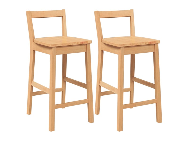  Lot de 2 tabouret de bar, chaise de bar en bois massif naturel et caoutchouc shl21225  - Conforama A
