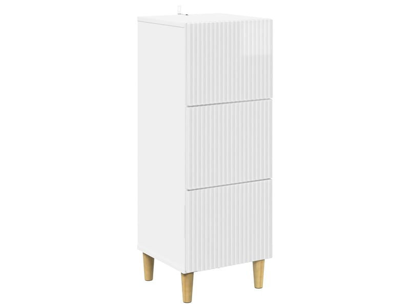  Armoire de rangement bureau, armoire à tiroirs blanc brillant 33 x 34,5 x 90 cm shl8316  - Conforama A