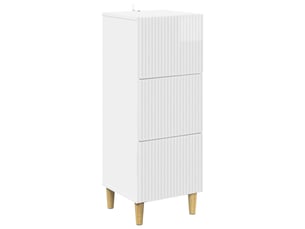 Armoire de rangement bureau, armoire à tiroirs blanc brillant 33 x 34,5 x 90 cm shl8316