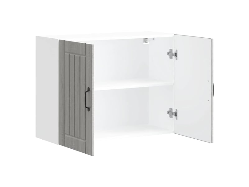  Meuble de rangement, armoire murale de cuisine lucca sonoma gris bois ingénierie shl1743  - Conforama E