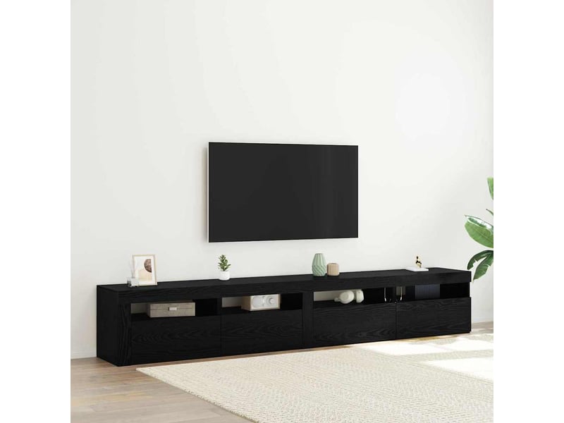  Ensemble meuble tv - banc tv - meuble de rangement 3 pcs chêne noir bois d'ingénierie  - Conforama B
