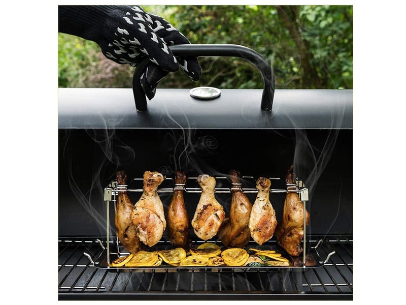  Support cuisse de poulet acier inoxydable pour 12 cuisses de poulet  - Conforama C