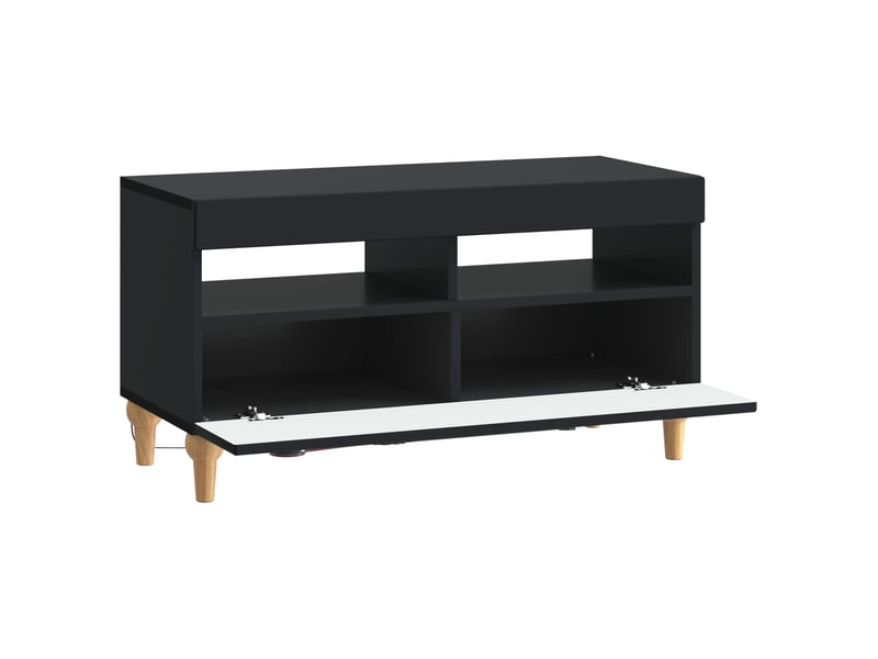  Meuble tv - banc tv - meuble de rangement led noir bois d'ingénierie  - Conforama E