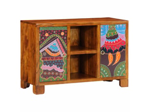 Buffet - bahut - meuble de rangement multicolore 90x35x60 bois massif d'acacia