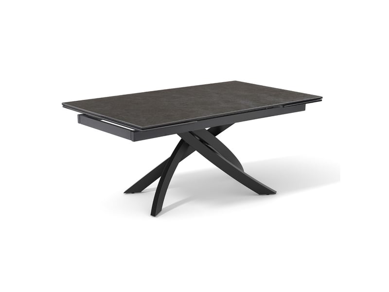Table extensible 180 à 260 cm céramique gris anthracite pied entrecroisé - utah 11  - Conforama A