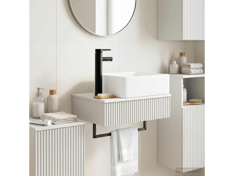  Basin de lavage mural, lavabo blanc 50x41x39 cm bois d'ingénierie  - Conforama B