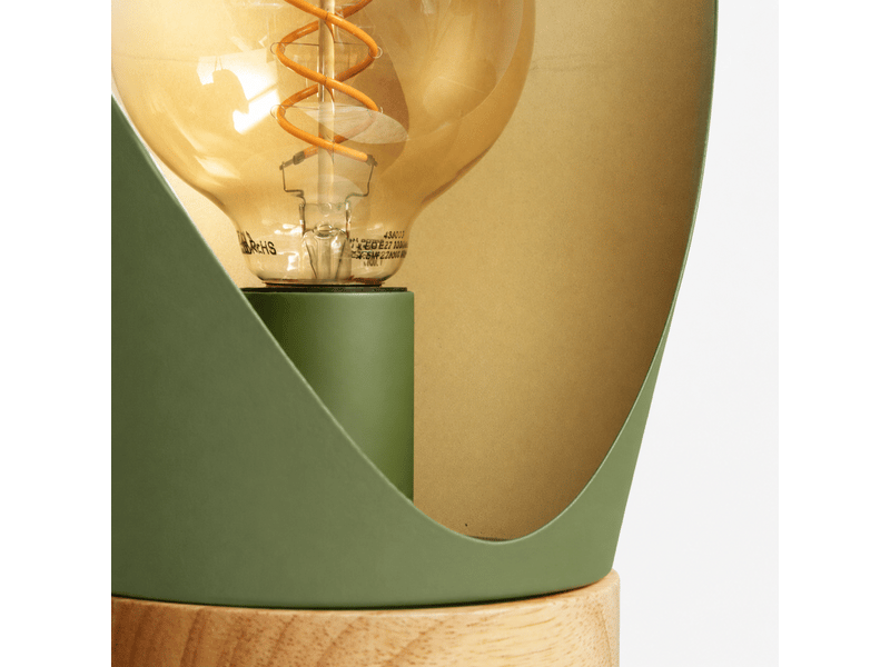 Lampe à poser en métal vert olive et bois h44 cm-spoon Spoon - Conforama C