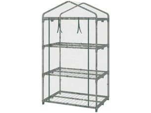 Serre avec étagères, serre d'hiver en aluminium pour balcon, 69 x 49 x 125 cm, transparente