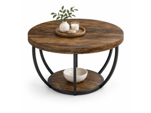 Table basse rond(e) coloris marron LPOSPI - 80 cmx80 cm