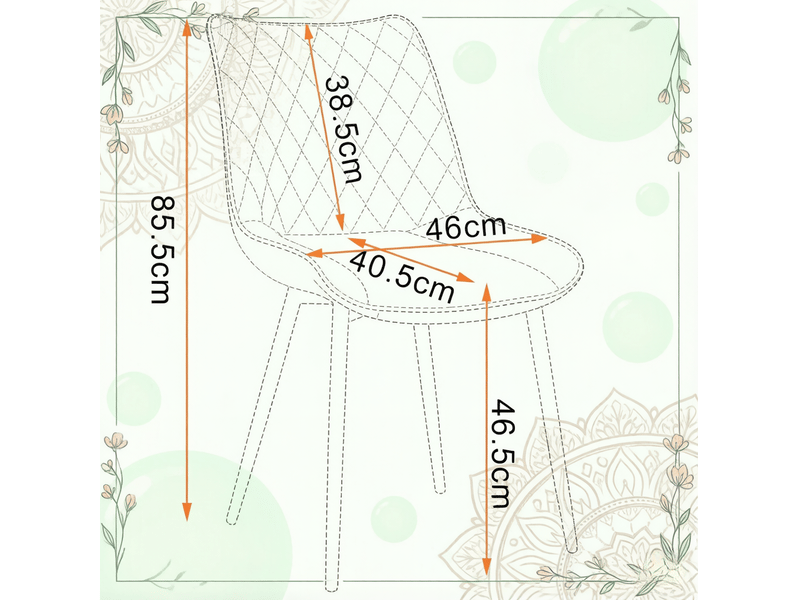 Lot de 2 chaises de salle à manger marron en cuir régénéré, dossier ergonomique et pieds en métal noirs  - Conforama C
