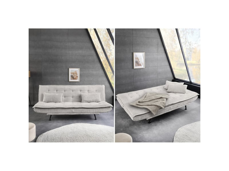 Canapé droit convertible sereno blanc – canapé-lit 3 places en tissu chenille  - Conforama E
