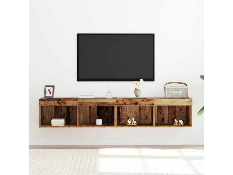 Ensemble meuble tv - banc tv - meuble de rangement 2 pcs bois ancien bois d'ingénierie - Conforama E