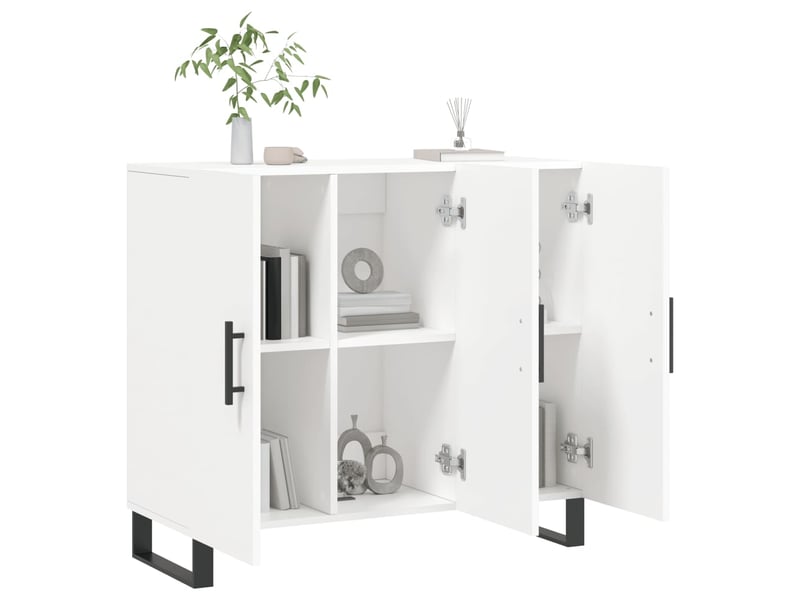  Buffet - bahut - meuble de rangement blanc 90x34x80 cm bois d'ingénierie  - Conforama D