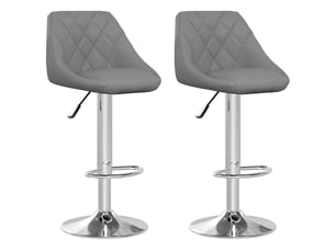 Lot de 2 tabouret de bar, chaise de bar gris similicuir shl39547