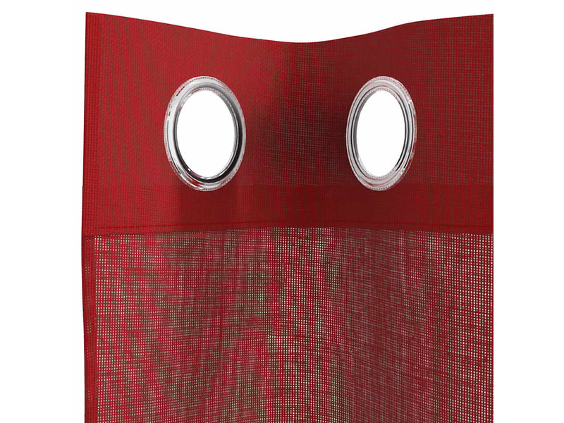  Lot de 2 rideaux en voile, voilages avec œillets rouge bordeaux cf44411  - Conforama E