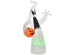 Décoration gonflable d’halloween avec led, fantôme et citrouille, en polyester blanc pour intérieur et extérieur
