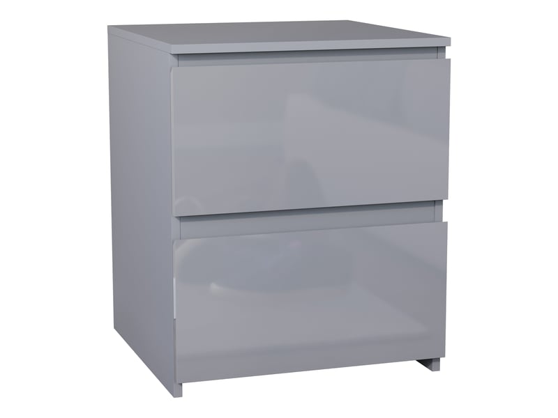  Table de chevet glinton, commode de nuit, chambre, rangement, bois fsc, 2 tiroirs, gris 3331869 - Conforama A