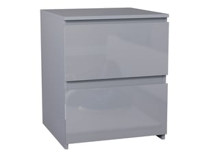 Table de chevet glinton, commode de nuit, chambre, rangement, bois fsc, 2 tiroirs, gris
