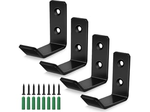 Lot de 4 crochets noirs en acier inoxydable pour la famille, la salle de bain, les ustensiles de cuisine (noir