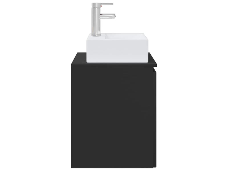 Vanité de lavabo mural, meuble de rangement noir 49.5x41x62.5 cm - Conforama D