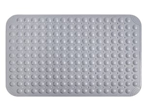 Tapis de douche en tpe à ventouses - 31 x 19 pouces - gris clair