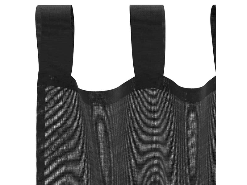 Lot de 2 rideaux en voile, voilages avec passants noir cf44452 - Conforama E