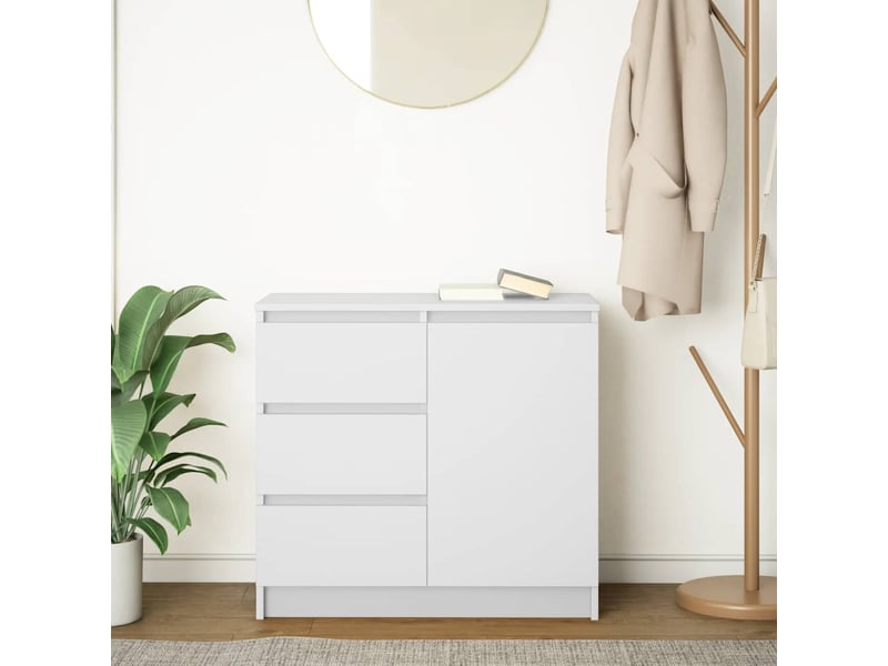  Buffet - bahut - meuble de rangement avec tiroir blanc 71x35x65 cm bois d'ingénierie  - Conforama C