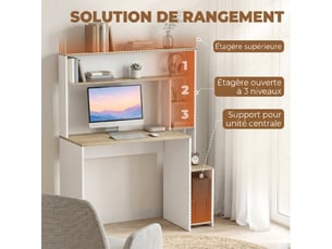 Meuble informatique <strong></strong> <strong></strong> 114 cm coloris blanc