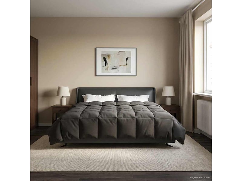 Duvet - couette complet toute l'année 200 x 220 cm 4 saisons anthracite - Conforama D