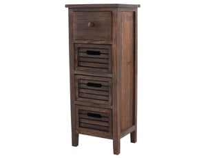 Commode, table d'appoint, armoire, 4 tiroirs, 30x25x74cm, shabby, vintage - marron
