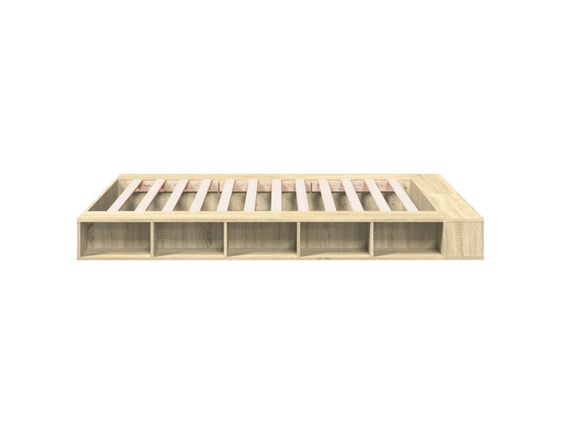  Lit double- lit adulte -  cadre de lit sans matelas chêne sonoma 160x200 cm  - Conforama D