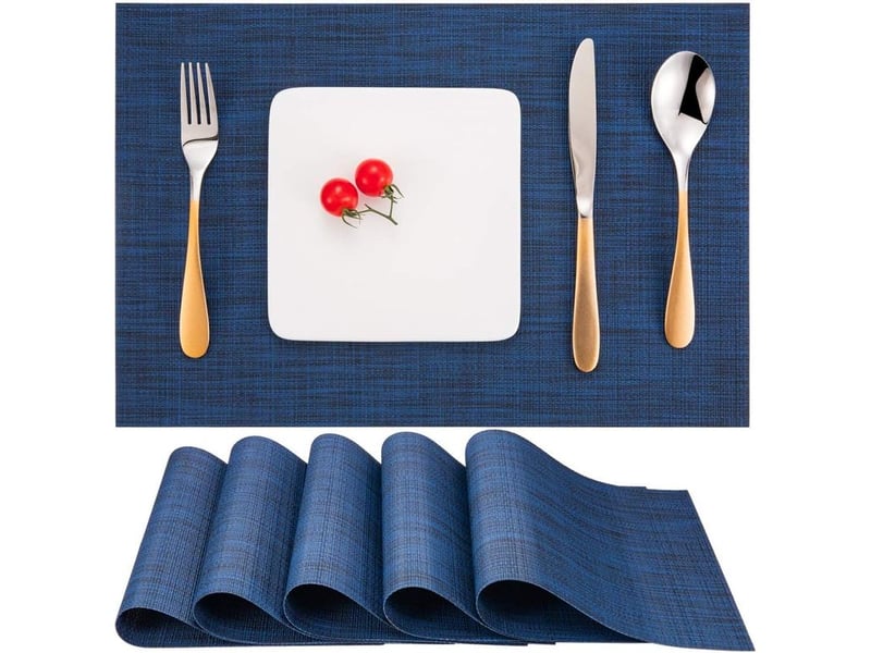  Lot de 6 sets de table en pvc vinyle – résistants à la chaleur jusqu'à 100 ℃ – antidérapants – dimensions 30x45cm – pour cuisine et extérieur  - Conforama A