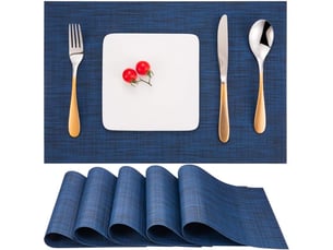 Lot de 6 sets de table en pvc vinyle – résistants à la chaleur jusqu'à 100 ℃ – antidérapants – dimensions 30x45cm – pour cuisine et extérieur
