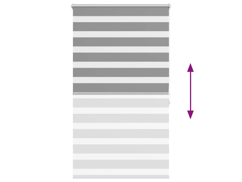 Store vénitien zebra, store de fenêtre 80,9 x 175 cm, largeur du tissu 76,7 cm, gris cf48213 - Conforama E