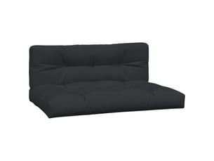 Lot de 2 coussins de palette, coussins de canapé noir tissu cf59586