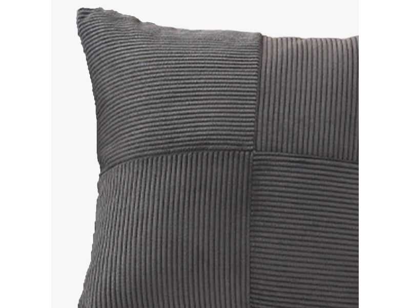  Coussin carré en tissu côtelé gris 45x45 cm  - Conforama C