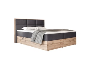 Lit coffre 120x200cm <strong>IDOHOME</strong>  <strong>LAVIO</strong> coloris gris