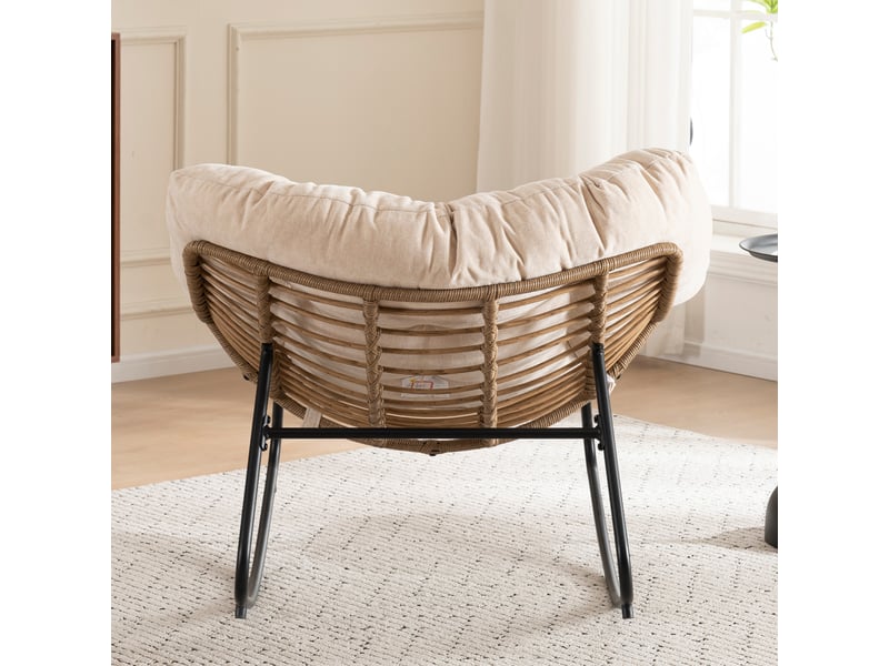  Fauteuil à bascule moderne en chenille, fauteuil pour chambre de bébé et salon, 95x107x83 cm  - Conforama R