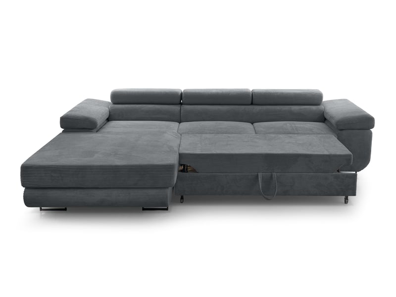  Canapé d’angle en velours côtelé arborio 280 cm gris foncé g Arborio - Conforama C