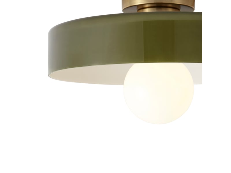 Plafonnier rétro bronze avec verre vert - jina  - Conforama B