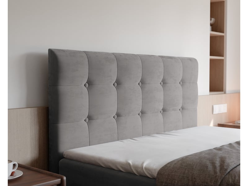  Lit coffre bailey - 180x200 cm - avec matelas et surmatelas - velours doux - gris BAILEY - Conforama D