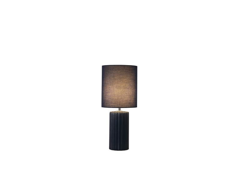  Searchlight groove lampe de table 1 lumière, bleu marine avec abat-jour assorti  - Conforama A